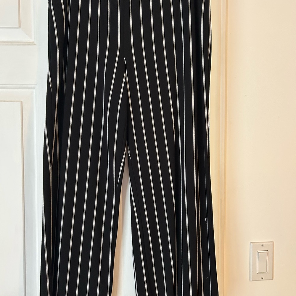Zac & Rachel Wide Leg Pants with Black and White Stripes